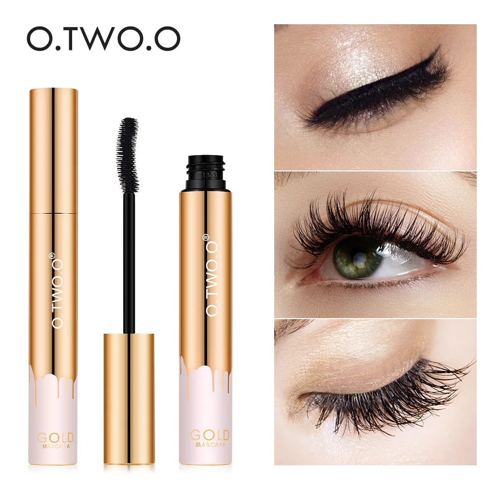 Mascara Alongamento Preto Lash Cílios Extensão Eye Lashes Escova Beleza Maquiagem Long-vestindo Rímel Cor Dourada